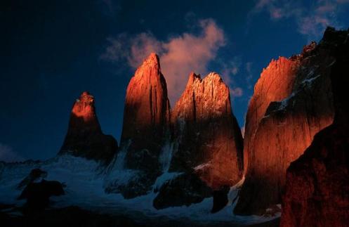 The 6000ft granite walls of Torres del Paine